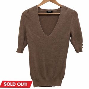 Max & Co. Tan Sweater With Top Gold Buttons